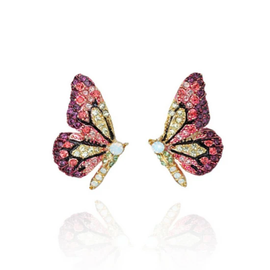 Pendientes occidentales de mariposa decorativos para mujer, aretes con cuentas de semillas, joyería hecha a mano, nueva moda